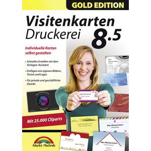 Markt Technik Visitenkarten Druckerei 8 5 Gold Edition Vollversion 1 Lizenz Windows Buroorganisation Kaufen