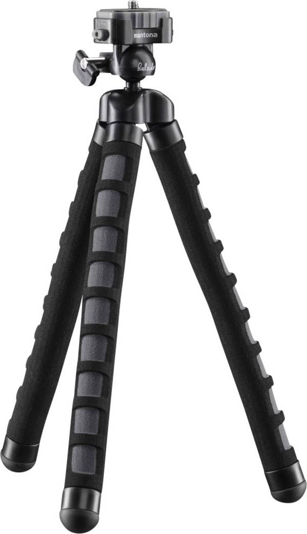 Mantona Flex Spezialstativ 1/4 Zoll Arbeitshöhe=10 - 27 cm Grau Für Smartphones und GoPro