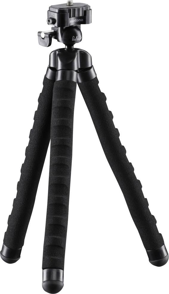 Mantona Flex Spezialstativ 1/4 Zoll Arbeitshöhe=10 - 27 cm Schwarz Für Smartphones und GoPro