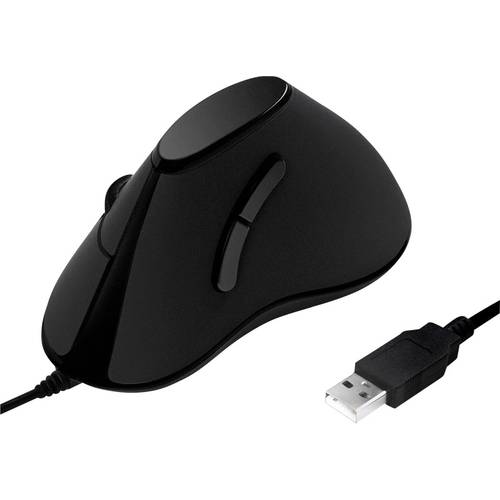 LogiLink ID0158 Ergonomische Maus USB Optisch Schwarz 5 Tasten 1000 dpi Ergonomisch