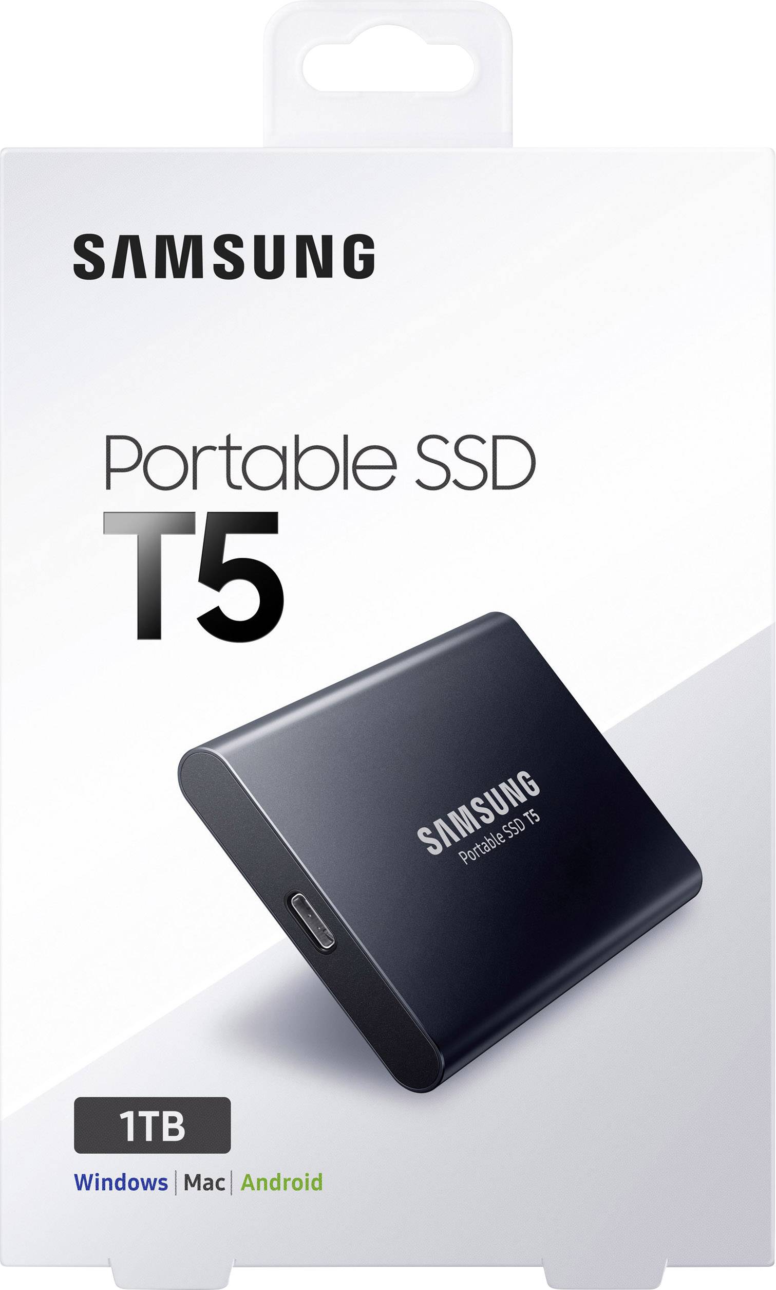 Samsung Portable T5 1 TB Externe SSD USB-C® (USB 3.2 Gen 2) Deep Black MU-PA1T0B/EU-2