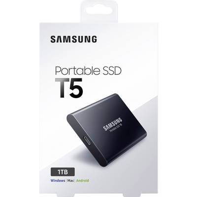 Samsung Portable T5 1 TB Externe SSD USB-C® (USB 3.2 Gen 2) Deep Black MU-PA1T0B/EU-2