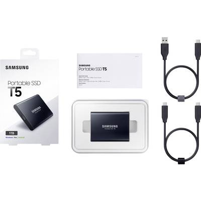 Samsung Portable T5 1 TB Externe SSD USB-C® (USB 3.2 Gen 2) Deep Black MU-PA1T0B/EU-3