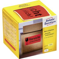 Image of Avery-Zweckform 7211 Etiketten Rolle 100 x 50 mm Papier Neonrot 200 St. Permanent Warnetiketten