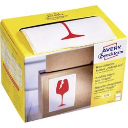 Image of Avery-Zweckform 7251 Etiketten Rolle 74 x 100 mm Papier Rot 200 St. Warnetiketten