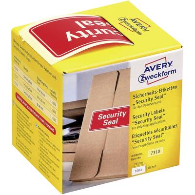 Avery-Zweckform 7310 Sicherheits-Etiketten 78 x 38 mm VOID-Folie Rot 100 St.  