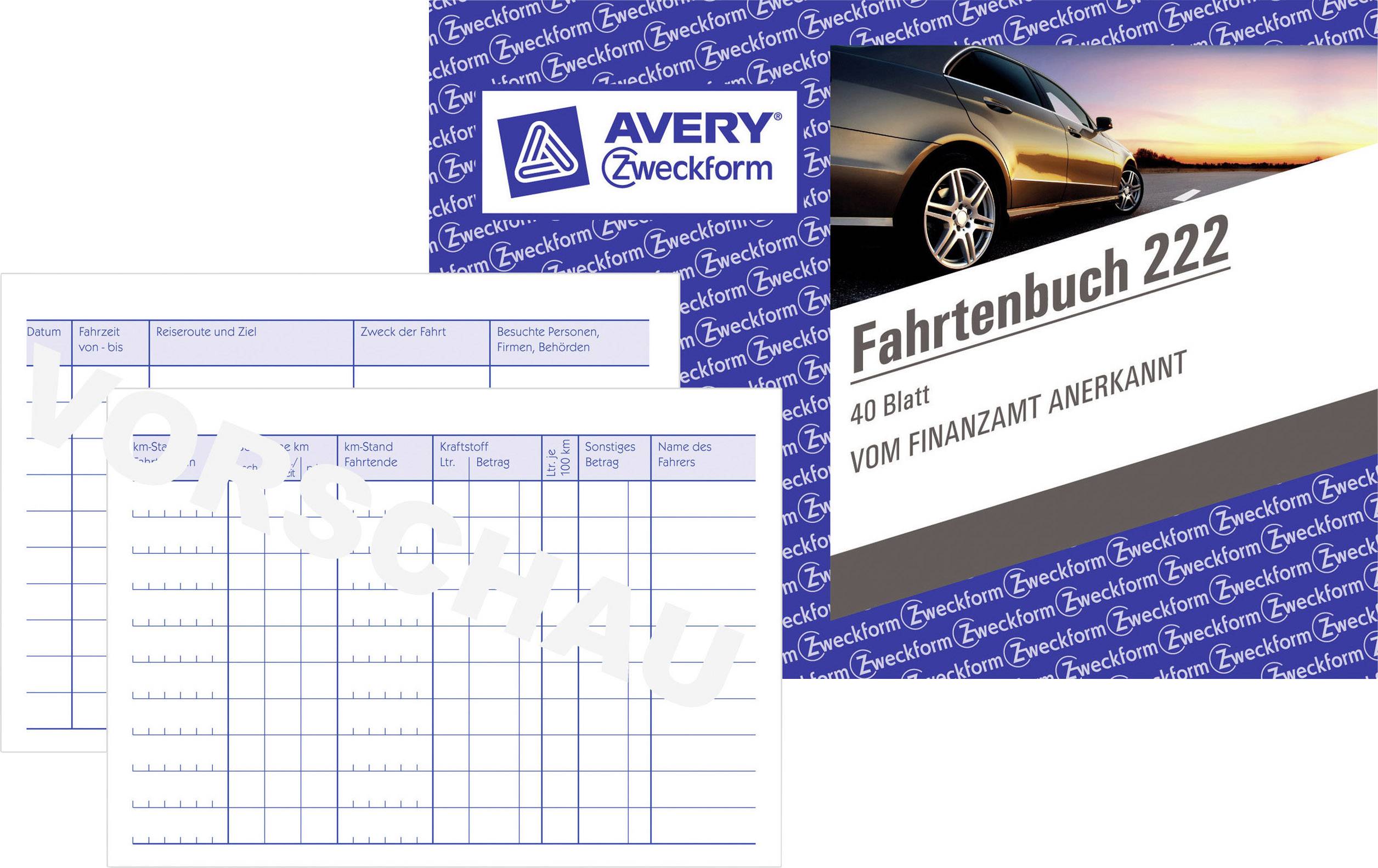Fahrtenbuch, Pkw mit Kraftstoffverbrauch Formularbücher 222-5 + GRATIS 1 St.-0