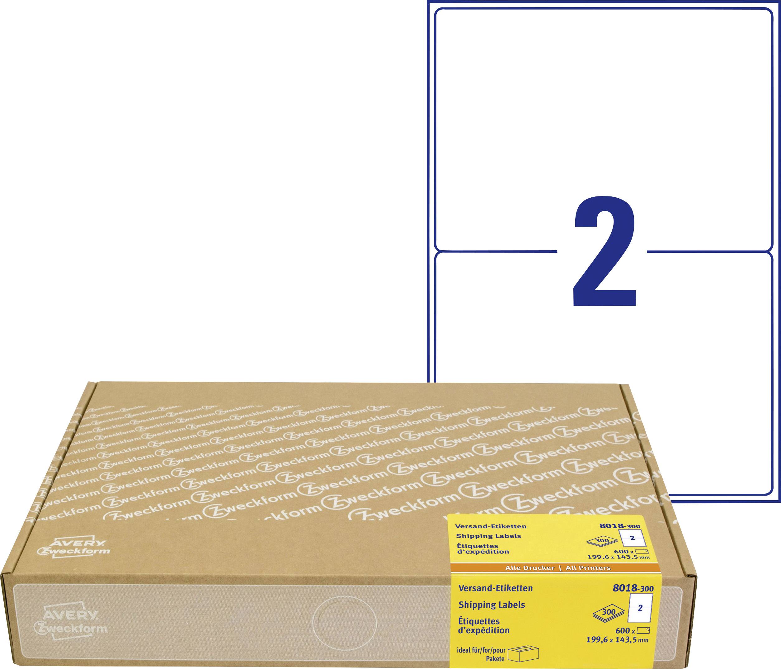 ZWECKFORM Avery - Papier - permanenter Klebstoff - weiß - 199,6 x 143,5 mm 600 Etikett(en)
