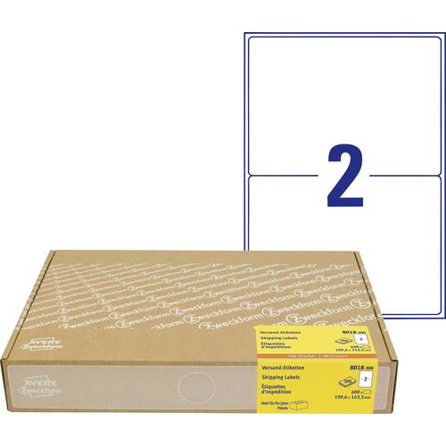 Avery-Zweckform 8018-300 Adress-Etiketten 199.6 x 143 mm Papier Weiß 600 St. Permanent haftend Tintenstrahldrucker, Lase...