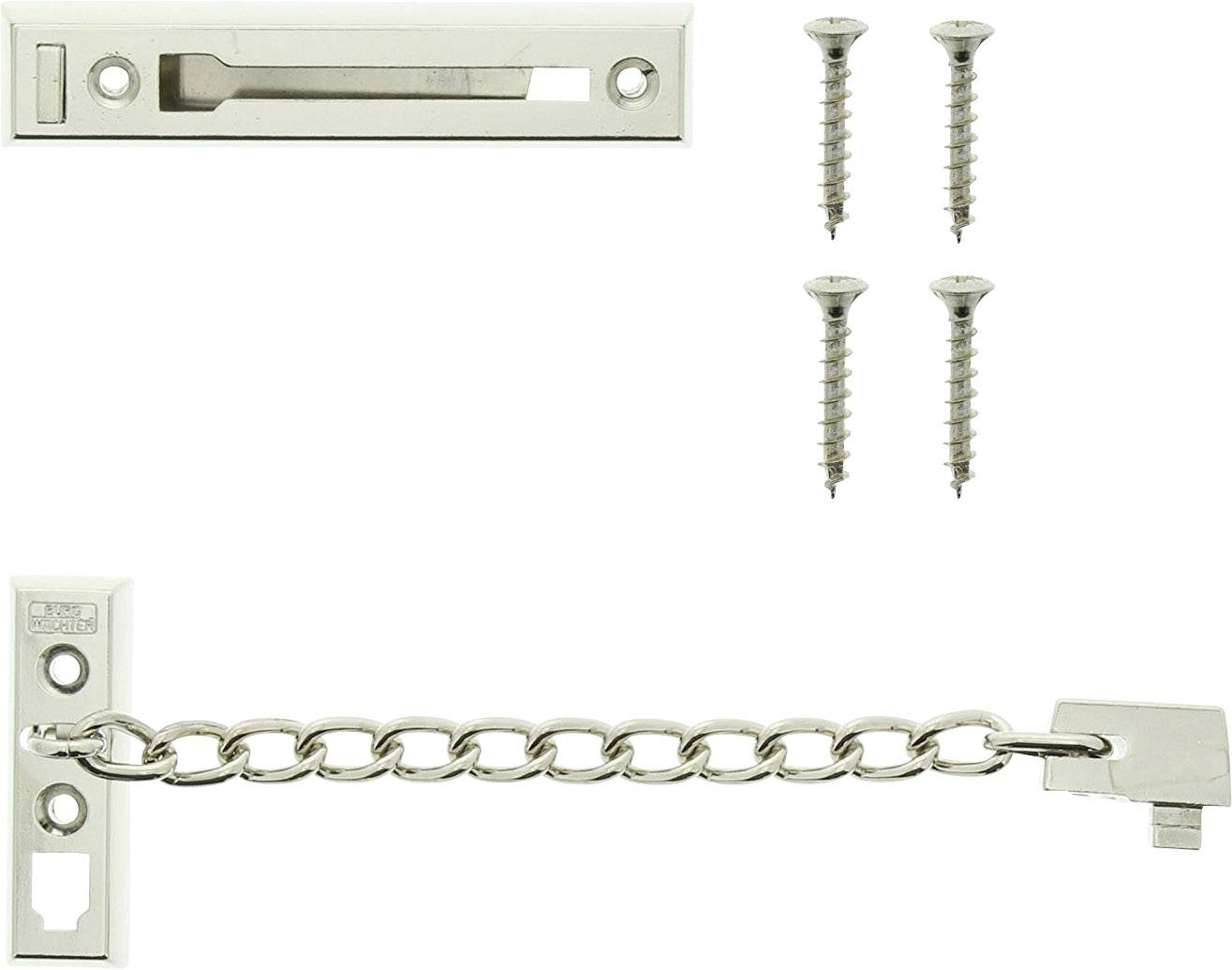 Türkette aus Metall mit vier passenden Schrauben zur Montage.