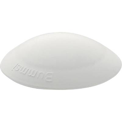 Weiße, kuppelförmige Brustimplantat mit geprägtem Text 'Bumnd' an der Seite.