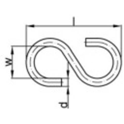 TOOLCRAFT 159547 S-Haken 40 mm Stahl galvanisch verzinkt 100 St.