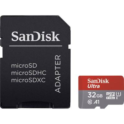 SanDisk Ultra® microSDHC-Karte 32 GB Class 10, UHS-I A1-Leistungsstandard, inkl. Android-Software, inkl. SD-Adapter