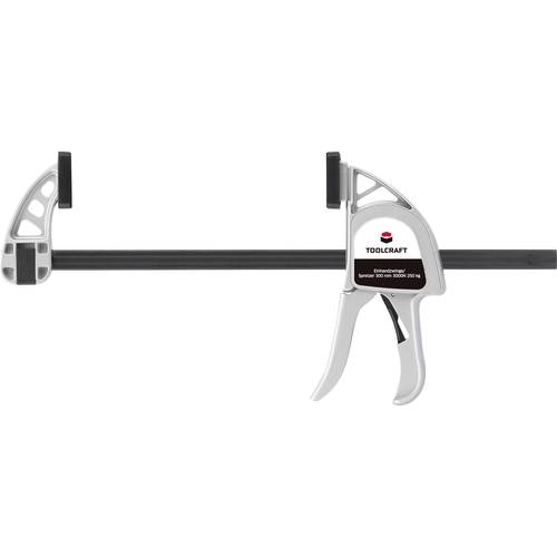 Alu-Einhandzwinge 300 x 85 mm 3000N TOOLCRAFT 1595615 Spann-Weite (max.):500 mm Produktabmessung, Länge: 500 mm Ausladun...