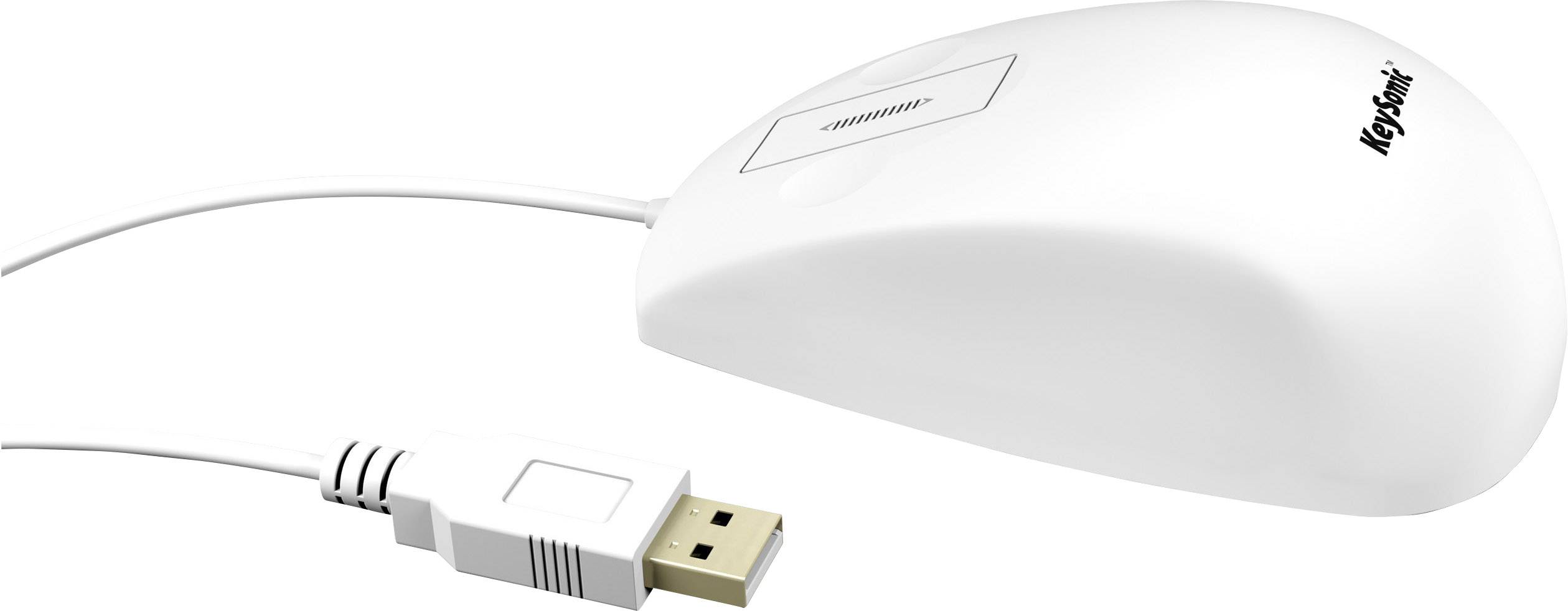 KeySonic KSM-5030M-W, Beidhändig, USB Typ-A, Weiß-0
