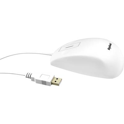 Keysonic KSM-5030M-W Maus USB  Weiß 3 Tasten  Spritzwassergeschützt, Staubgeschützt