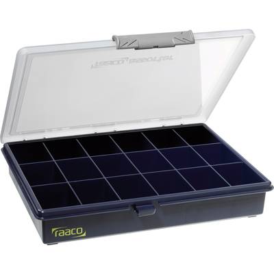 Sortimentskasten B240xT195xH43mm 18 Fächer transp.dunkelblau RAACO