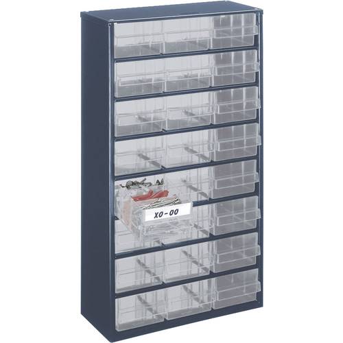 Kleinteilemagazin B306xT150xH552mm galvanisiertes Stahlbl.24 Schubl.PP