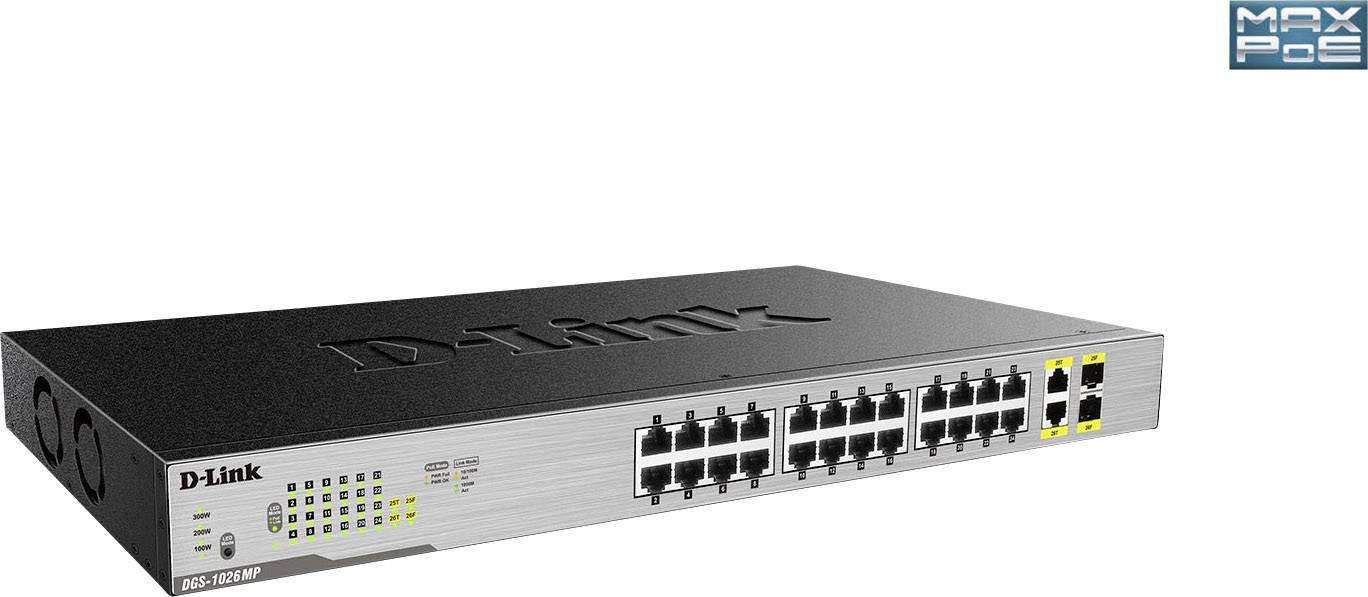 D-Link DGS-1026MP 26-Port Layer2 PoE+ Gigabit Switch Netzwerk Switch 26 Port-1