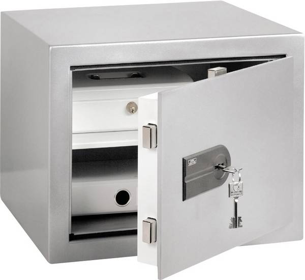 Wertschutzschrank Karat BxTxH 430x390x340 mm Doppelbartschloss silber