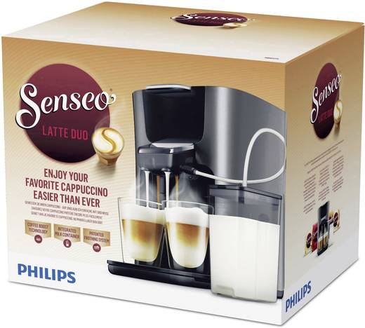 Senseo Kaffeepadmaschine Hd6574 50 Latte Duo SENSEO® HD6574/50 Latte Duo Plus Kaffeepadmaschine Anthrazit mit