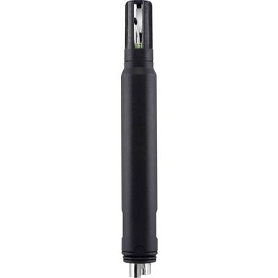 Schwarzes zylindrisches Objekt, ähnlich einem Mikrofon oder einem kleinen technischen Gerät, mit metallischem Ende und oberem Gitter.