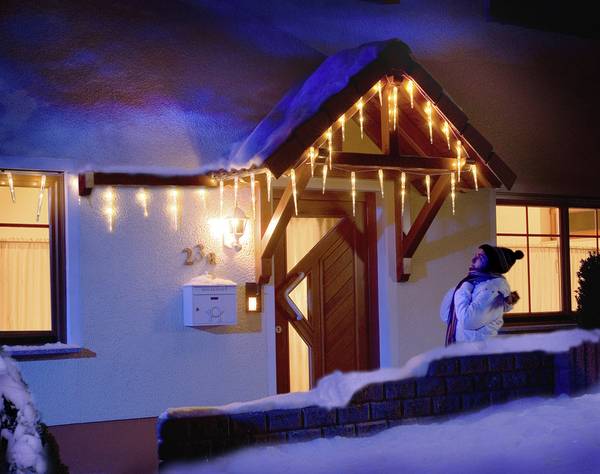 Konstsmide Lichtervorhang-Eiszapfen  Außen 24 V  24 LED Warmweiß