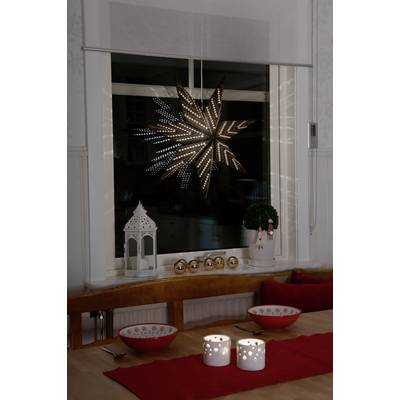 Konstsmide 2959-780 Weihnachtsstern   Glühlampe, LED Schwarz, Gold  mit ausgestanzten Motiven, mit Schalter
