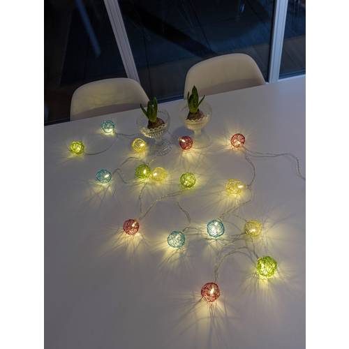 Konstsmide 3176-503 Motiv-Lichterkette Kugel Innen batteriebetrieben Anzahl Leuchtmittel 16 LED Warmweiß Beleuchtete Län...