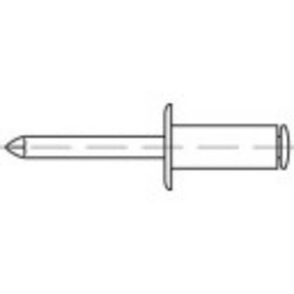 TOOLCRAFT 159936 Offene Blindniete (Ø x L) 4 mm x 14 mm Aluminium Stahl 500 St.