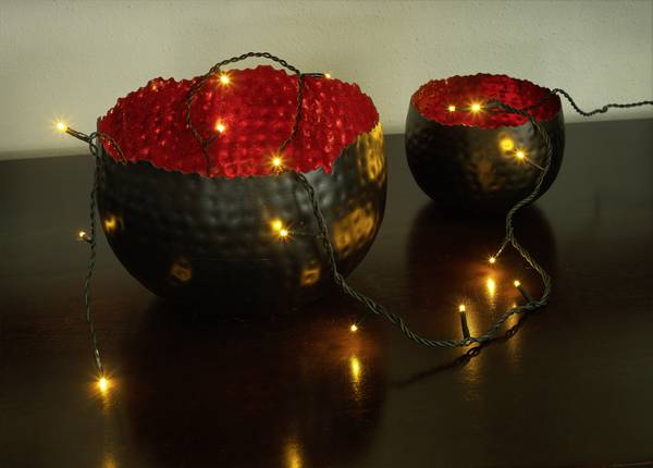Konstsmide 6350-820 Micro-Lichterkette  Innen  netzbetrieben Anzahl Leuchtmittel 10 LED Bernstein Beleuchtete Länge: 0.63 m