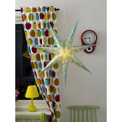 Konstsmide 2933-940 Weihnachtsstern   Glühlampe, LED Türkis  mit ausgestanzten Motiven, mit Schalter