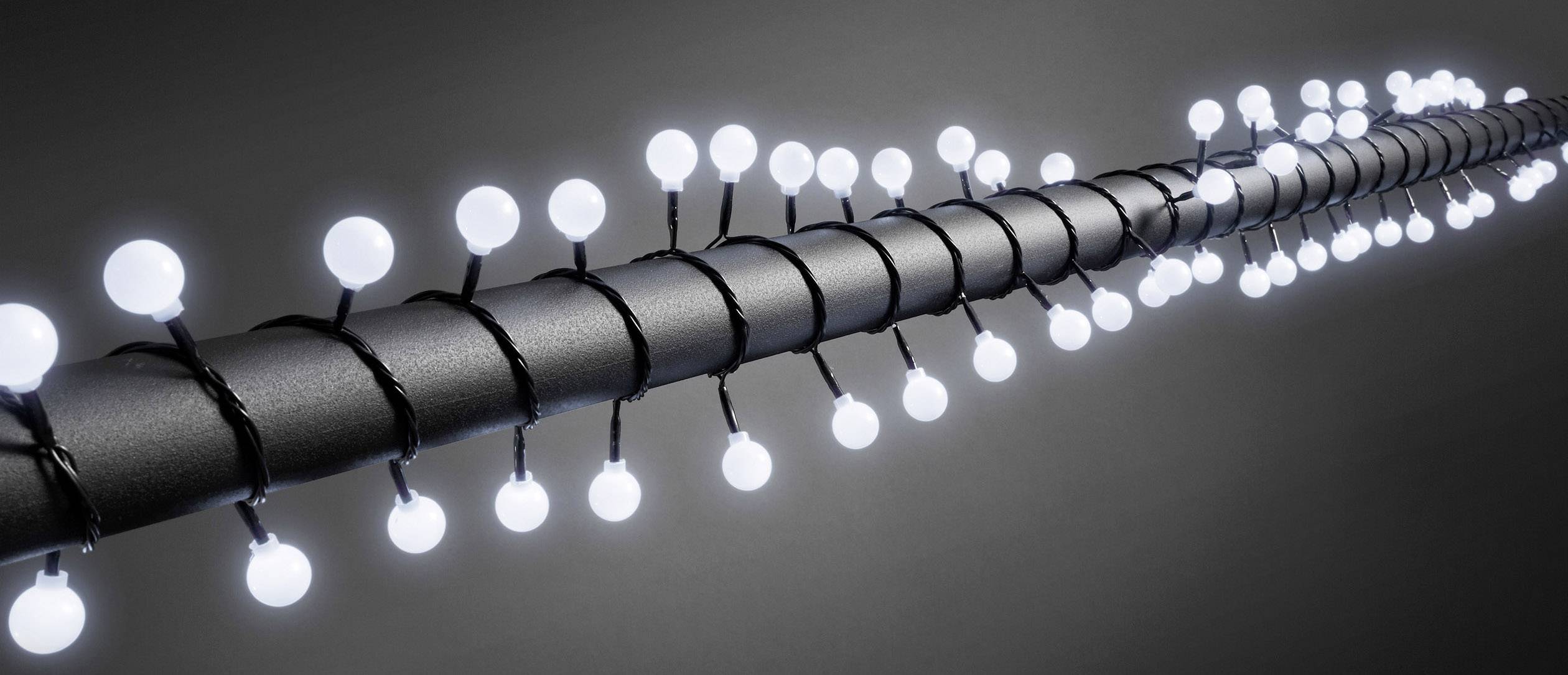 KONSTSMIDE 3696-207 Mini-Lichterkette Außen netzbetrieben LED Kaltweiß Beleuchtete Länge: 6.32
