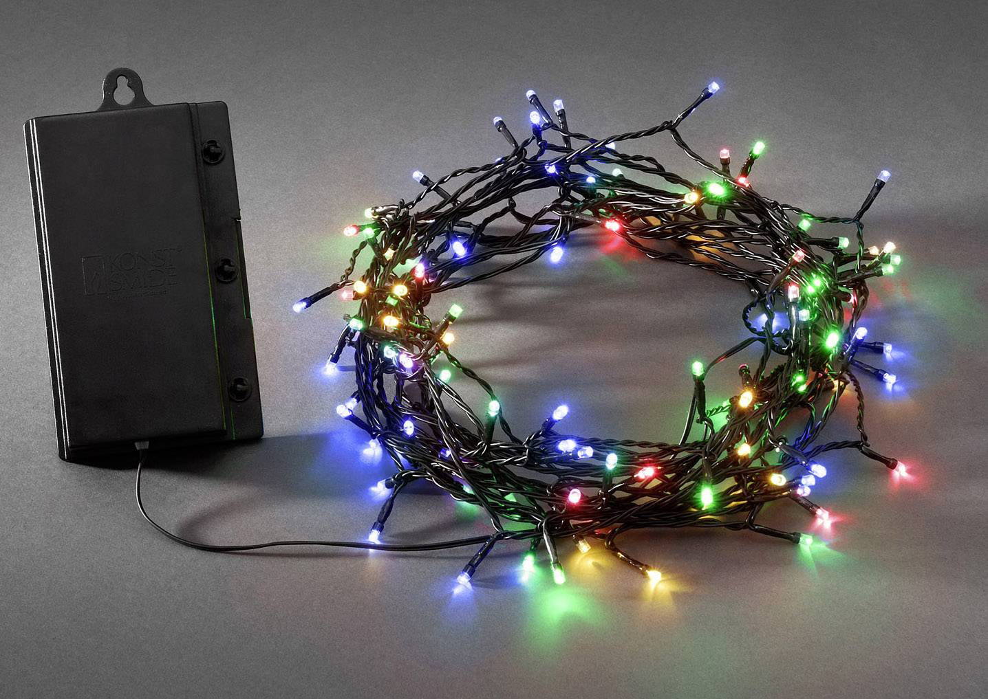 Konstsmide 3719500 MicroLichterkette Außen batteriebetrieben LED Bunt