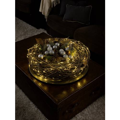 Konstsmide 6386-102 Motiv-Lichterkette Tropfen Innen netzbetrieben Anzahl Leuchtmittel 50 LED Warmweiß Beleuchtete Länge...