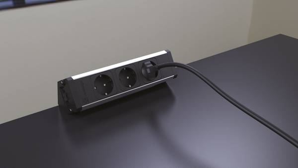 Kopp 939628014 Einbau-Steckdosenleiste 3fach Aluminium (eloxiert)  1 St.