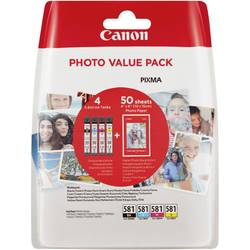 Image of Canon Tintenpatrone CLI-581 Photo Value Pack CMYK Original Kombi-Pack Foto Schwarz, Cyan, Magenta, Gelb 2106C005