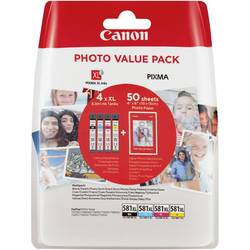Image of Canon Tintenpatrone CLI-581XL Photo Value Pack CMYK Original Kombi-Pack Foto Schwarz, Cyan, Magenta, Gelb 2052C004