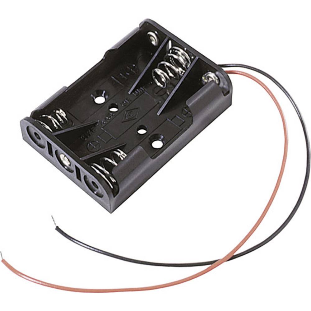 MPD BC3AAAW Batterijhouder 3 AAA (potlood) Kabel (l x b x h) 52 x 38 x 14 mm