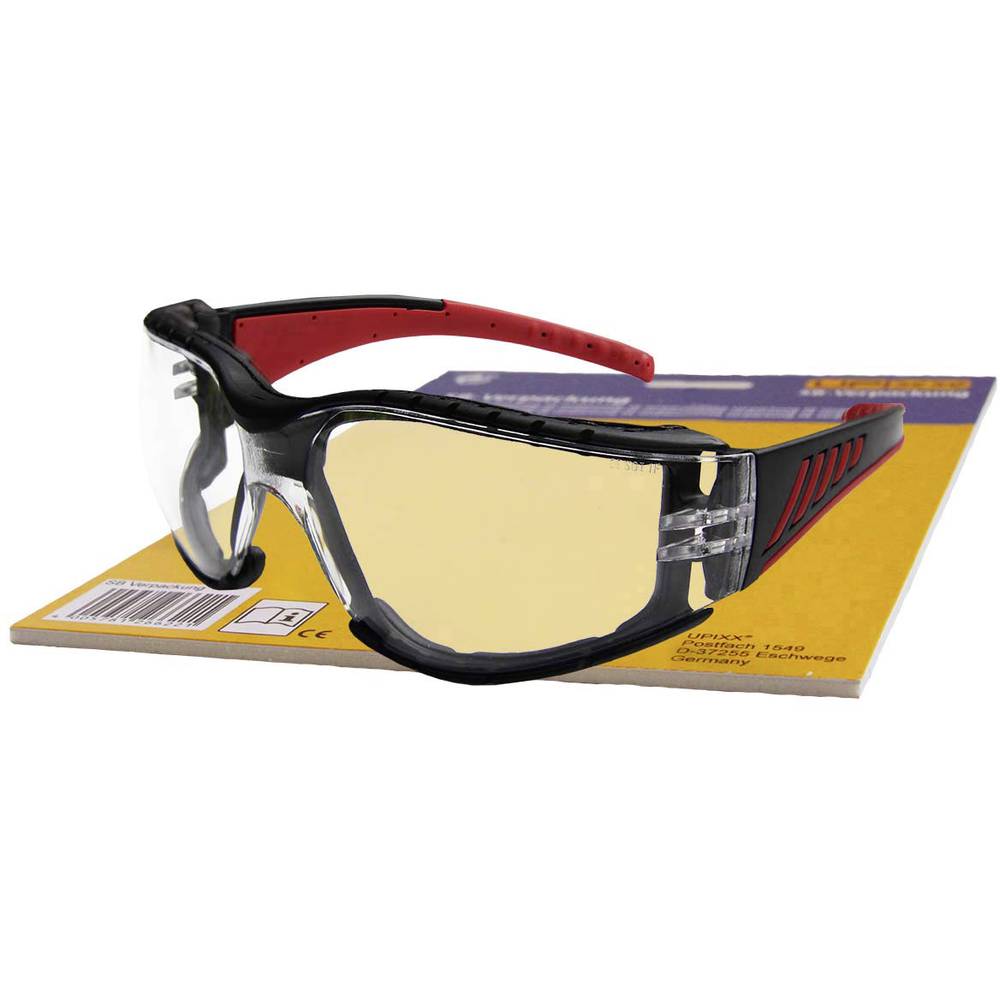 L+D Upixx Red Vision 26793SB Veiligheidsbril Zwart, Rood EN 166-1 DIN 166-1