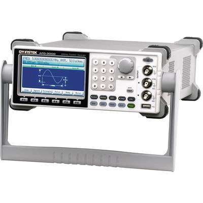 Ein Funktionsgenerator mit einem Display, das eine Sinuswelle und Parameter wie Frequenz 50 MHz und Amplitude 50 mV anzeigt.