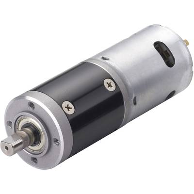 Ein zylindrischer Elektromotor mit Metallgehäuse und sichtbarer Welle vorne. Der Motor hat seitliche Schrauben für Befestigung.