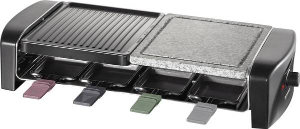 SEVERIN RG 9645 - Raclette/Grill/Heißer Stein - 1400 W - Schwarz