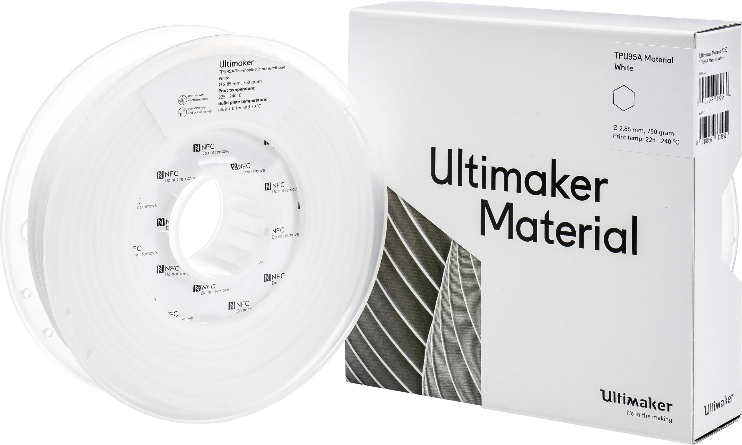Ultimaker TPU Weiß 2.85 mm 750 g