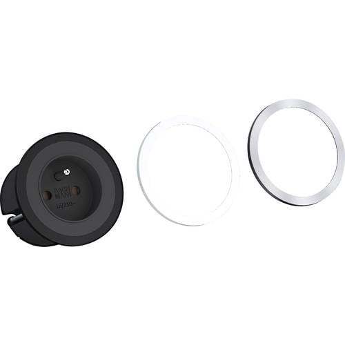 Bachmann 4953465 Einbau-Steckdosenleiste 1fach Schwarz Schutzkontakt 1 St.