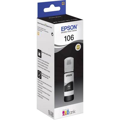 Epson C13T00R140 106 EcoTank Nachfülltinte Passend für Geräte des Herstellers: Epson Foto Schwarz  70 ml
