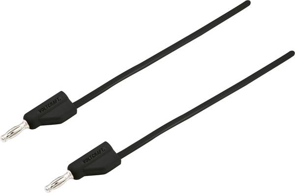 VOLTCRAFT MSB-300 Messleitung Lamellenstecker 4 mm Silikon 0.50 m Schwarz 1 St.