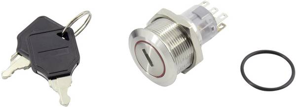 TRU COMPONENTS 1602520 TC-GQ22-A-22Y/31/S203 Schlüsselschalter 250 V 5 A 2 x Aus/Ein/Ein 2 x 45 ° IP40 1 St.