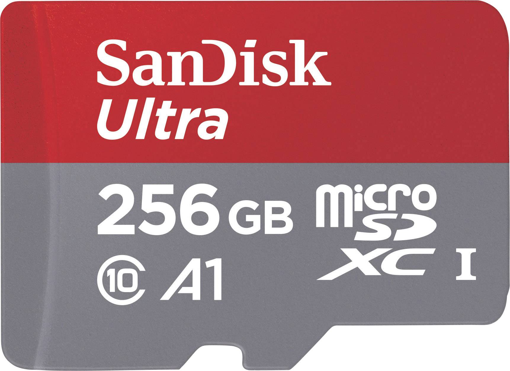 SanDisk Ultra® microSDXC-Karte 256 GB Class 10, UHS-I A1-Leistungsstandard, inkl. Android-Software, inkl. SD-Adapter