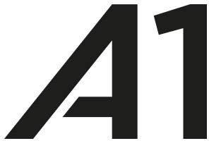 Schwarzes 'A1'-Logo auf weißem Hintergrund.